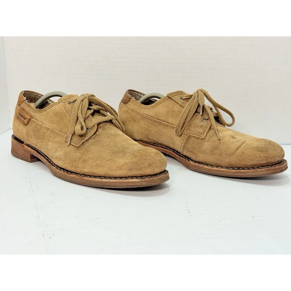 CAT Caterpillar Suede Oxford Shoes Beige Tan Leather Men's 9.5 Casual‎ Dress